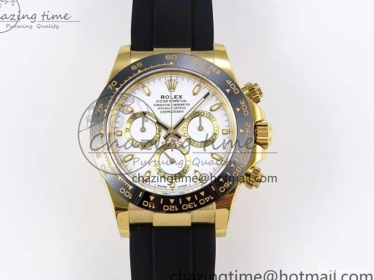 0401 Minimalist DAYTONA 116518 APSF 1:1 BEST EDITION WHITE DIAL ON OYSTERFLEX RUBBER STRAP SH 1781